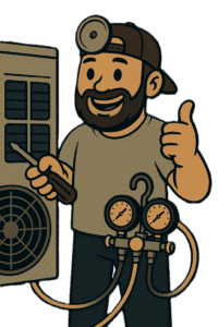 commercial fridge repair technician is fixing roof top unit in seattle