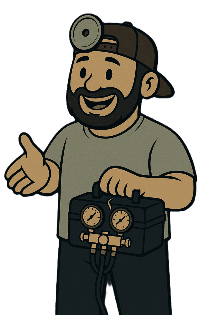 Naz greets customer 2 A/C Dr. Naz is greeting a customerin Cartoon Style