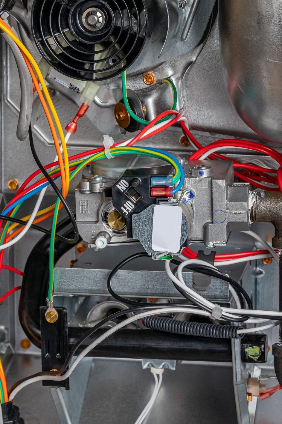 Furnace repair 9 Furnace gas valve. HVAC maintenance, repair, heating service and installation concept.