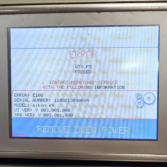 The screen on commercial steam oven shows error. the Repair was in Seattle