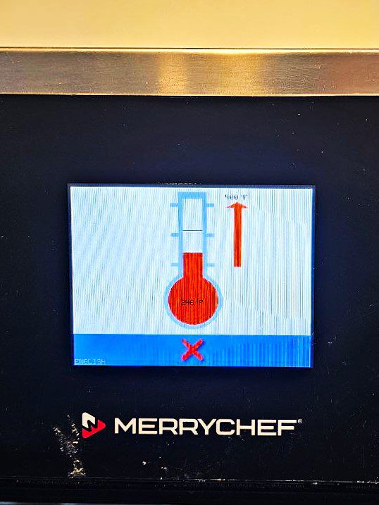 Commercial Steam Oven Repair Seattle digital screen displays that oven cannot produce heat