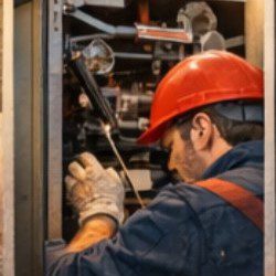 A visualization of a technician providing heating services to seattle's home