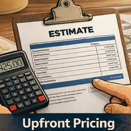 Upfront pricing diagram for furnace repair services. 