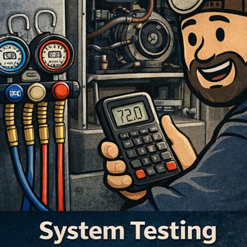HVAC expert inspecting a furnace heat exchanger for cracks to prevent carbon monoxide leaks.