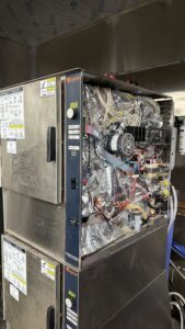 Defective commercial steamer drain valve assembly.