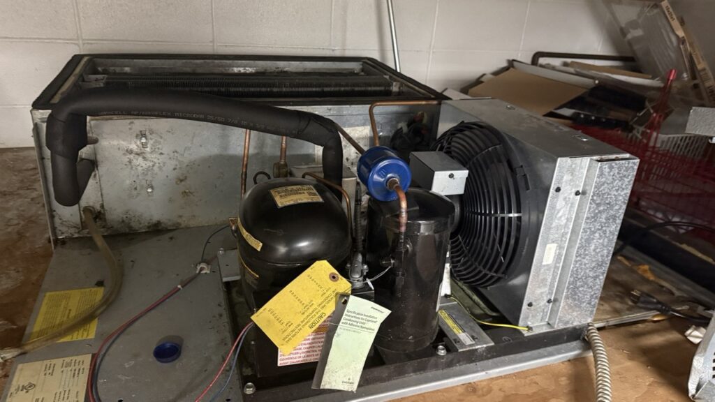 Condenser Coil Repair process, unassembled condencer unit