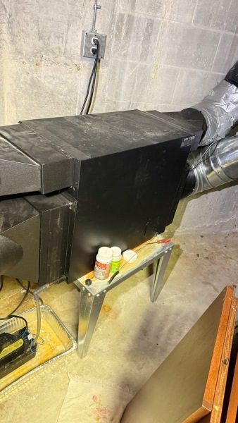 Wine cooler repair in seattle, wa and whole puget sound area, during the process of HVACR certified technician removing old, broken cooling unit, leak detection