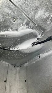 Walk-in freezer icing at conduit penetration