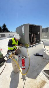Walk-in cooler repair field work