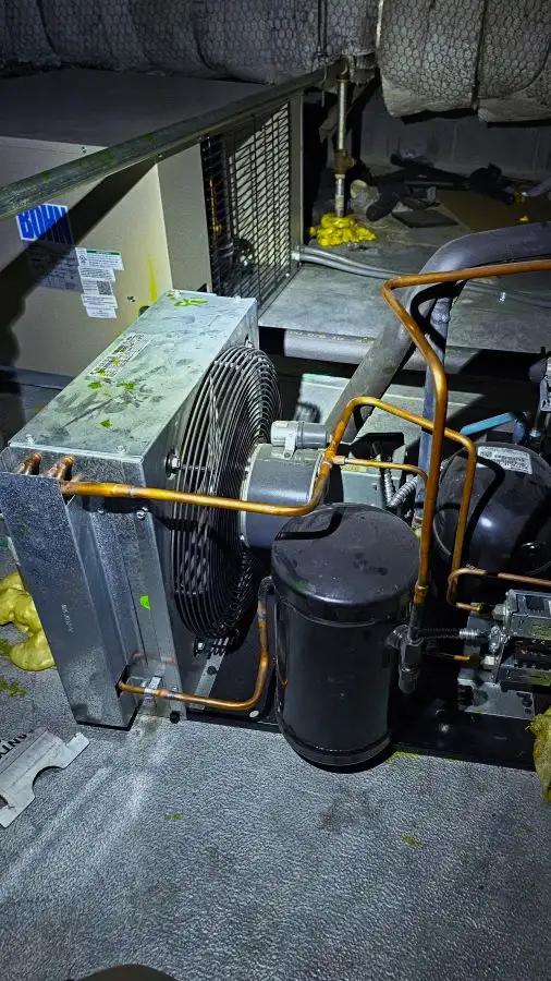 Compressor work during commercial cooler service
