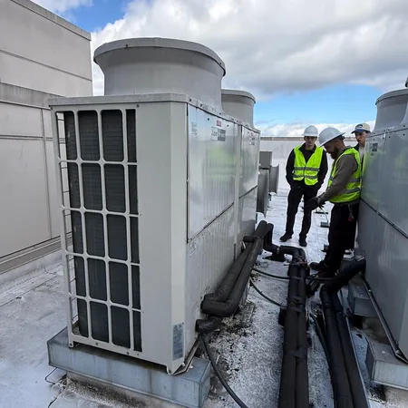 Commercial HVAC team rooftop service Greater Seattle