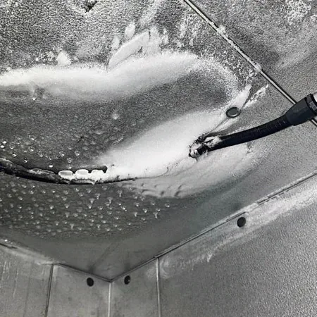 Walk-in freezer icing at conduit penetration