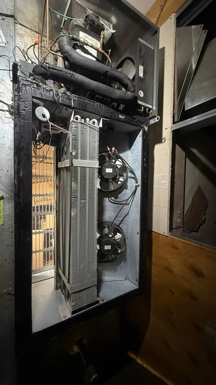 Walk-in freezer evaporator area icing and frost